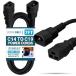 IronBox Electric C14 to C19 Power Cords - 13A, 250V, 16/3 AWG SJT - UL Listed Power Supply Cable - Heavy Duty Power Cord Extension for Computer, Monit