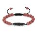 Cylinder Urn Bracelet for Ashes for Women Men Cremation Jewelry 8mm Lava Rock Adjustable Braided Rope Urn Bracelet for Ashes (Red)