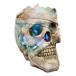 Ebros Gift Dark Halloween Macabre Tomb of Egypt Ghastly Mummy Sarcophagus Skull with Multicolor LED Light Figurine Skulls Skeletons Craniums Accent Sc