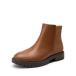 DREAM PAIRS Women's Low Heel Chelsea Ankle Boots Fashion Slip On Elastic Fall Booties Shoes,Size 5.5,BROWN,DAB213-1