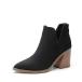 DREAM PAIRS Women's Ankle Boots Chunky Heel Pointed Toe Short Booties Shoes,Size 8,Black-Nubuck,SDAB2401W
