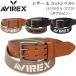 AVIREX Avirex leather &amp; cotton belt ( double pin ) Avirex cow leather original leather cotton AX4204