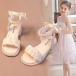 [ снижение цены ] сандалии Kids девочка каблук Junior Wedge подошва Junior сандалии Kids сандалии оборка жемчуг кручение подушка мягкость 