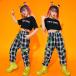 [ специальная цена ] Корея ребенок одежда Kids танцевальный костюм HIPHOP hip-hop jazz Jazz Dance stage костюм Cheery da- костюм девочка мужчина футболка брюки 
