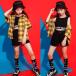  проверка рубашка Jazz Dance Kids танцевальный костюм hip-hop верх и низ выставить ребенок шаровары бак HIPHOP постановка одежда длинный рукав 