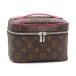  Louis Vuitton колено s Mini M12650 монограмма мака sa-pontisheli розовый косметичка vaniti сумка сумка розовый б/у бесплатная доставка 