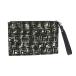  Fendi клатч 7N0105 нейлон зеленый черный ручная сумочка FF узор FF парусина серебряный металлические принадлежности зеленый б/у бесплатная доставка 