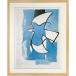 Georges Braquel Georges * black art frame L'oiseaux bleu et gris [bicosya/ beautiful . company ] IGB-62524 size 425x525x32mm