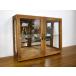  glass cabinet double door display case display shelf showcase collection case wooden natural stylish antique manner Asian 