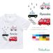  short sleeves T-shirt name inserting celebration of a birth ambulance patrol car fire-engine . birthday present name go in ... clothes / is ... car 