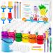 Shuttle Art темпе la краски палец краски 30 -цветный набор водный Kids краски 60ml омыватель bru... отпечаток руки отпечаток ноги искусство бутылка краски .