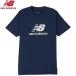  возвращенние товара не возможно распродажа New balance (MT41502) Stacked Logo Short рукав футболка мужской женский унисекс (B)