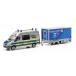 Mercedes Benz Sprinter с тележкой bai L n. полиция серебряный голубой /Herpa 1/87 миникар 