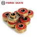 �X�P�{�[�p�x�A�����O �r���g�C���x�A�����O YOROI SKATE BEARING ARASHI BUITL-IN-BEARING TITAN GOLD ABEC-11�@�`�^���S�[���h 1�䕪 8�Z�b�g �֘A�摜1