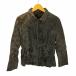 OZOC( Ozoc ) turn-down collar Zip up leather jacket lady's import:M used old clothes 0605