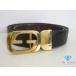  Gucci GUCCI мужской ремень 11523 GG мужской ремень кожа чёрный черный Gold металлические принадлежности Logo мелкие вещи джентльмен [ б/у ] bh2764
