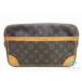  Louis Vuitton LOUIS VUITTON клатч монограмма темно синий pie-nyuM51845 чай Brown PVC кожа LV Logo [ б/у ]bk10625