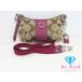  Coach COACH shoulder bag F19218 signature stripe tea Brown pink canvas leather handbag bag [ used ]bk8327