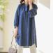 хлопок Denim ткань .... ввод длинный блуза темно-синий голубой туника блуза длинный длина женский женщина одежда Mrs. sinia женщина темно-синий цвет юность лето nss p26900