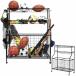 iimono117 ball stand ball rack high capacity for sport goods ( height 116× width 93× depth 44cm ) caster 