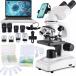 Herwicm составной . глаз микроскоп 40X-2000X высшее раз. расширение,LED. источник света . прикрепленный 10X 25X широкоугольный. контактный глаз линзы, перемещение 