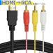 HDMI to RCA HDMI変換ケーブル ビデオ端子 HDMI A/M TO RCA3 1.5m オス 3色 ビデオ