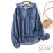  рубашка блуза пальто Denim рубашка body type покрытие с капюшоном . женский Parker M&K( АО ) tops свободно Denim перо ткань тонкий надеты 