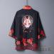  перо тканый женский кардиган UV cut tops внешний фейерверк собрание красивый .M&K( АО ) модный мужской 7 минут рукав цветочный принт . рисунок кимоно 
