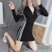  тугой One-piece женский Golf One-piece большой размер длинный рукав One-piece M&K( АО ) Mini One-piece body type покрытие sexy колени сверху тонкий надеты 