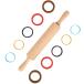  wooden rolling pin noodle stick steering wheel attaching thickness adjustment possibility cotton swab breadmaking cookie cake pasta pizza gyoza confection making confectionery tool soba strike .(44cm)