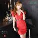 kyaba платье kyaba платье Mini платье Mini Cabaret Club party sexy Корея RyuyuChick тугой красный kashu прохладный оборка рукав 