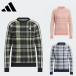 [ распродажа ]adidas Adidas женский Golf одежда свитер tartan проверка вырез лодочкой MKS40 ребра отделка 