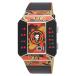 01TheOne Unisex SC114R1 Split Screen Art Edition Orange LED Black Leather Watch ¹͢