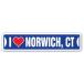 I Love Norwich, Connecticut Street Sign ct City State us Wall Road d��cor Gift