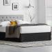 WEEKENDER 14 Inch Microfiber Wrinkle and Fade Resistant - Machine Washable - Sophisticated Corner Pleats Bed Skirt, King, Black, WK14KK80BKBE