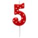 Papyrus цифра 5 день рождения свеча красный полька-дот (1 шт )