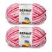 Bernat Blanket Brights Raspberry Ribbon Varg Yarn - 2 Pack of 300g/10.5oz - Polyester - 6 Super Bulky - 220 Yards - Knitting/Crochet