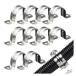 10pcs U Shape Pipe Clamps 20-60mm Stainless Steel Two Hole Strap Conduit Tube Clip Water 2-hole Pipe Plumbing Saddle Clamps(20mm)