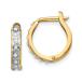 14K Yellow Gold Diamond Fascination Round Hinged Hoop Earrings ( ¹͢