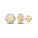 10kt Yellow Gold Mens Round Diamond Nugget Circle Earrings 1/8 C ¹͢