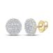 10kt Yellow Gold Mens Baguette Diamond Circle Earrings 5/8 Cttw ¹͢