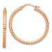 Stainless Steel Pink Ion Plated Textured Hollow Hoop Earrings (3 ¹͢