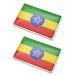 ���¹�͢���ʡ�2 Pcs 3D Ethiopia Ethiopians Flag Metal Car Stickers Chrome Deca
