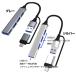 USB�n�u �^�C�vc�n�u ���p USB3.0 USB2.0 4�|�[�g �Ή� USB�P�[�u�� �A�_�v�^ HUB USB-A �g�� �A���~�����V�F�� �n�u USB 4in1 �����n�u ���� �f�[�^�]�� |L �֘A�摜4