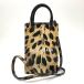 * Balenciaga Mini сумка phone держатель Leopard рисунок кожа оттенок бежевого 