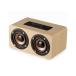 Bluetooth speaker wood speaker light brown wooden wood grain small size stereo sound USB charge wireless ((S
