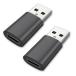 Type-C изменение адаптер 3.0 конверсионный адаптор 2 шт. комплект usb Type-C Type-A изменение коннектор compact высокая скорость данные пересылка черный ((S