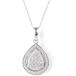¹͢ʡDZON 10k White Gold 1/6 ct. T.W. Composite Diamond Teardrop Frame Pe