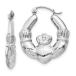 ¹͢ʡ14k White Gold Claddagh Hoop Earrings