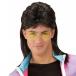 ���¹�͢���ʡ�YES DADDY Men Wigs 80s Mullet Wig Black Curly Male Wig Halloween